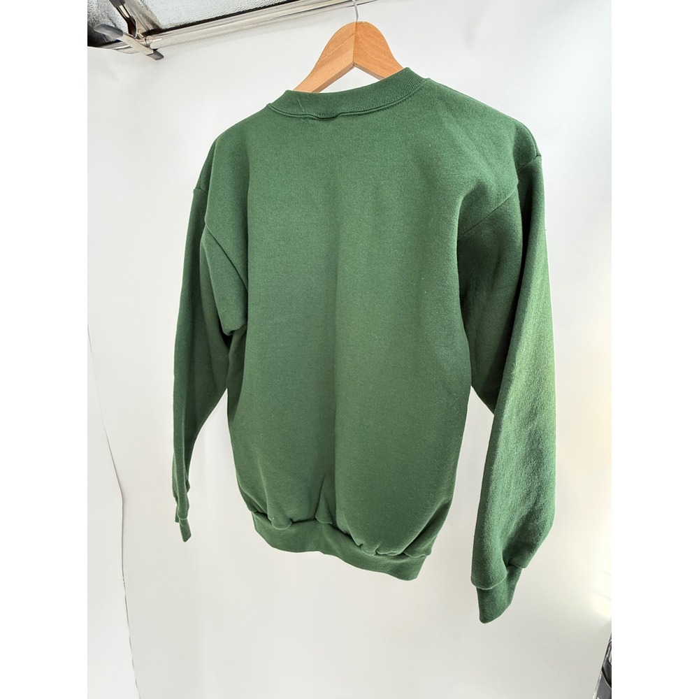 Vintage 90s Tultex Deer Graphic Crewneck Sweatshirt Large USA Green Buck Nature - Picture 7 of 8